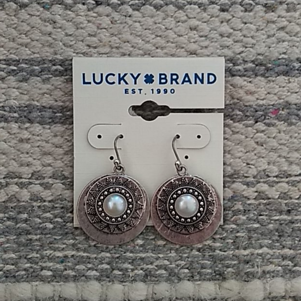 NWOT Lucky Brand Silver Sun Earrings